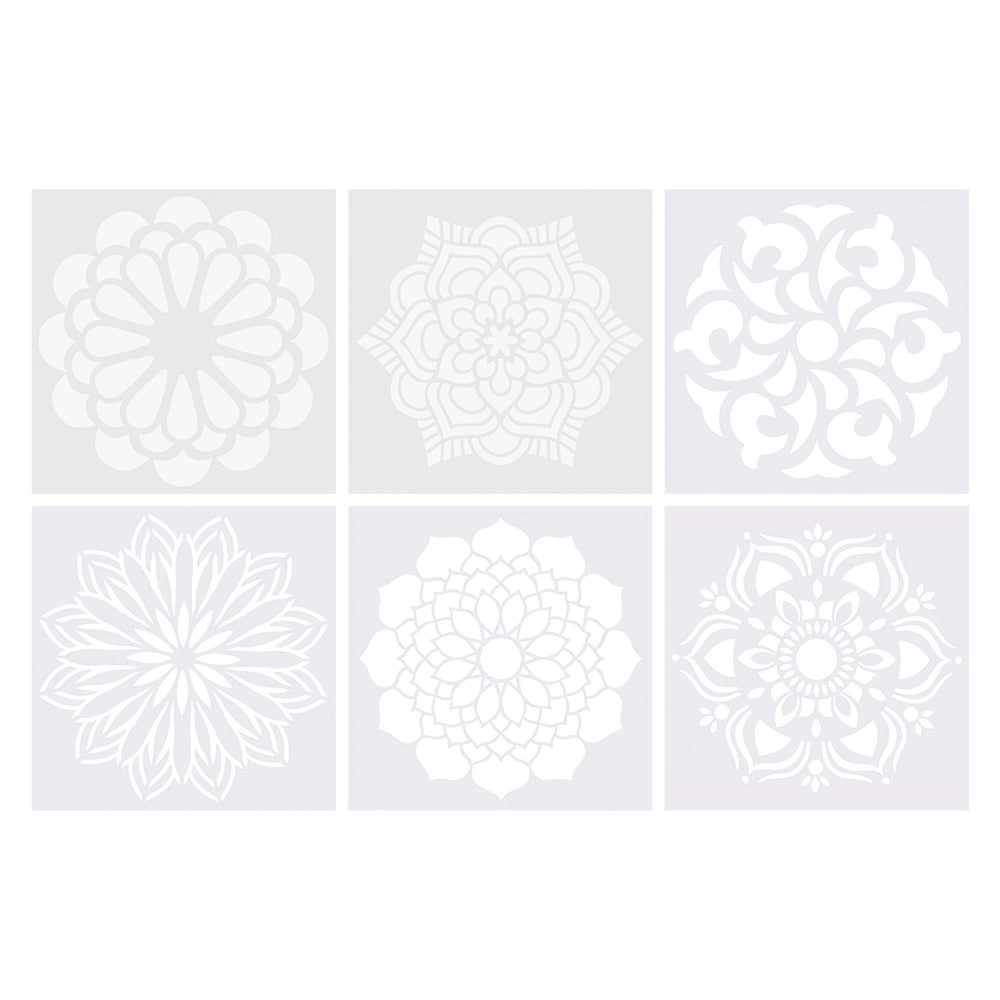 Mandala Stencils 6pcs (15x15cm)