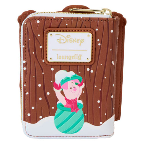 Winnie The Pooh Pooh & Friends Holiday Scene Zip Wallet