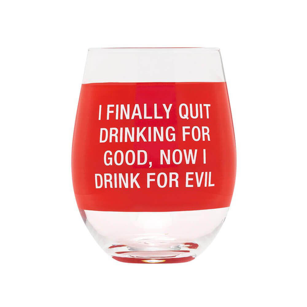 Sag was Weinglas ohne Stiel