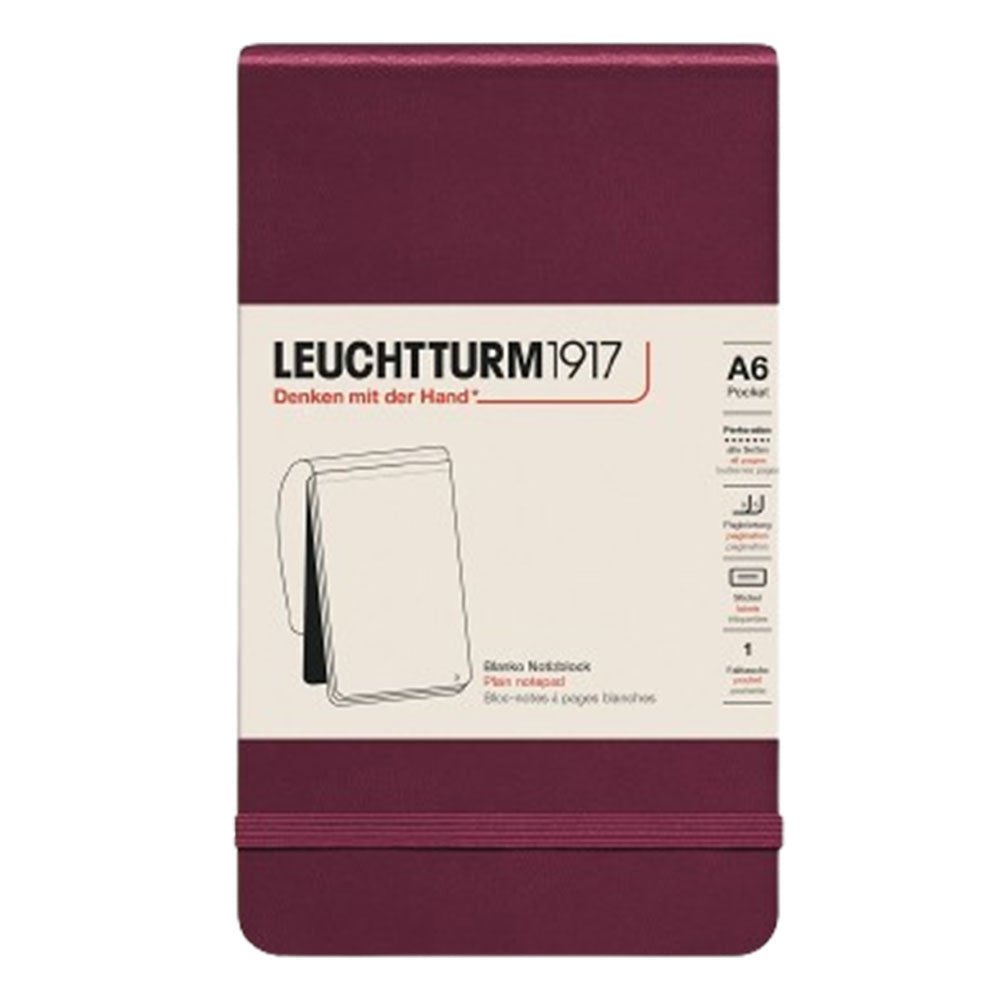 レポーターA6 184ページのポケットメモ帳(ポートレッド)