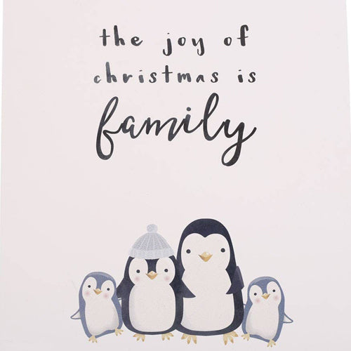Joy of Christmas Penguin Family MDF Hanging Sign