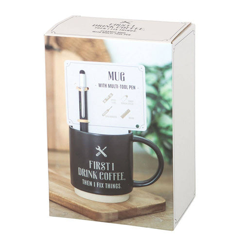 First I Drink Coffee Mug with Multi tool Pen