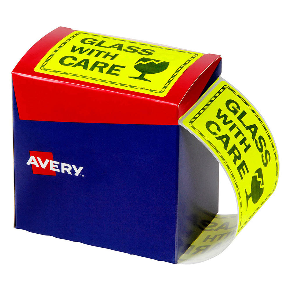 Avery Fluoro Yellow Label 750/Rolle (75 x 100 mm)