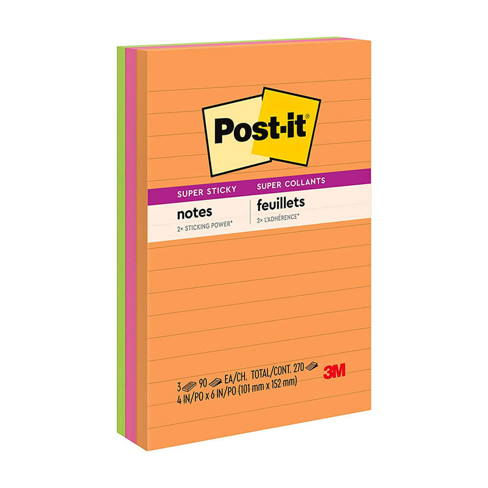 Post-itノート98x149mmの各種(3pk)