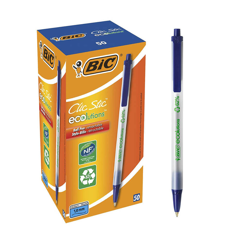 Bic Ecolutions clic ball pineペン1.0mm(50pk)