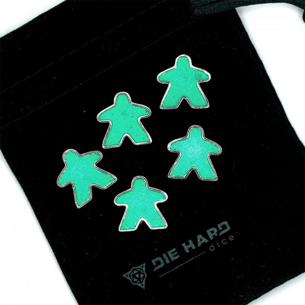 DHD Platinum Metal Meeples med veske (sett med 5)