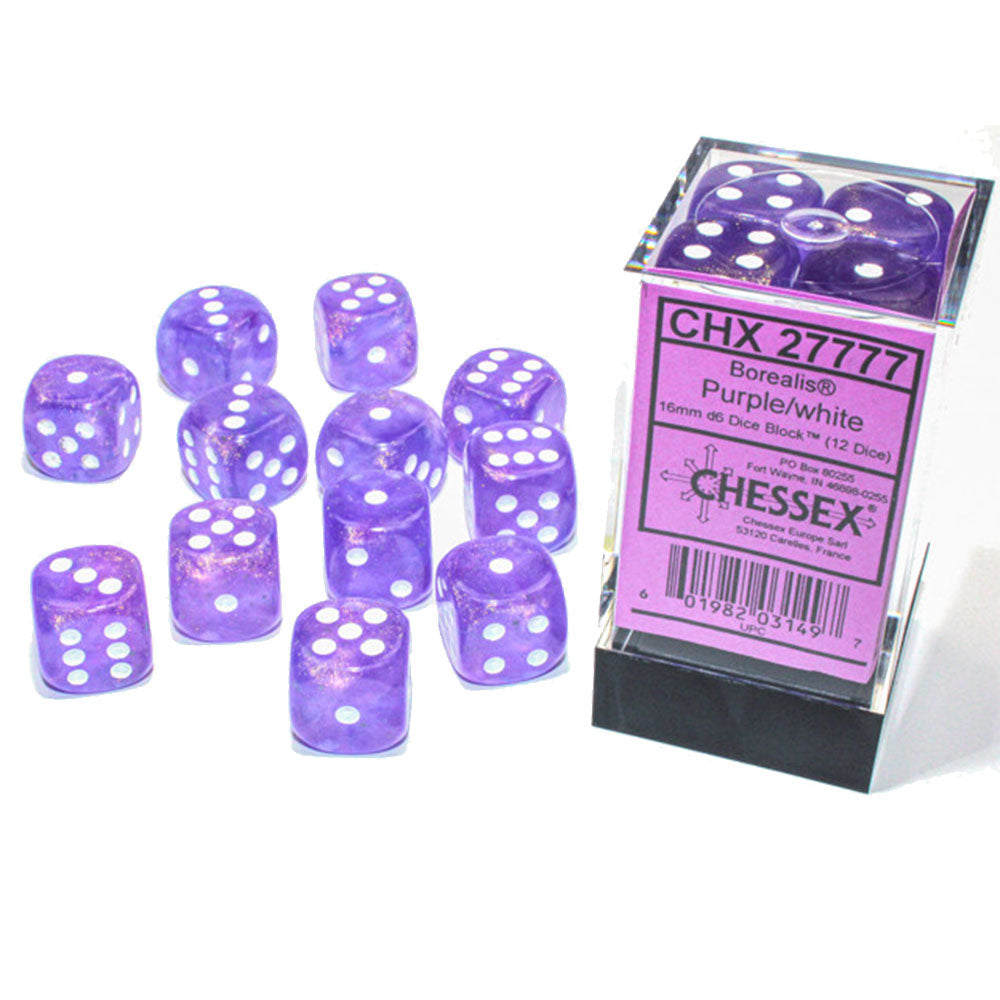 Borealis chessex 16mm d6 luminary terningblokk