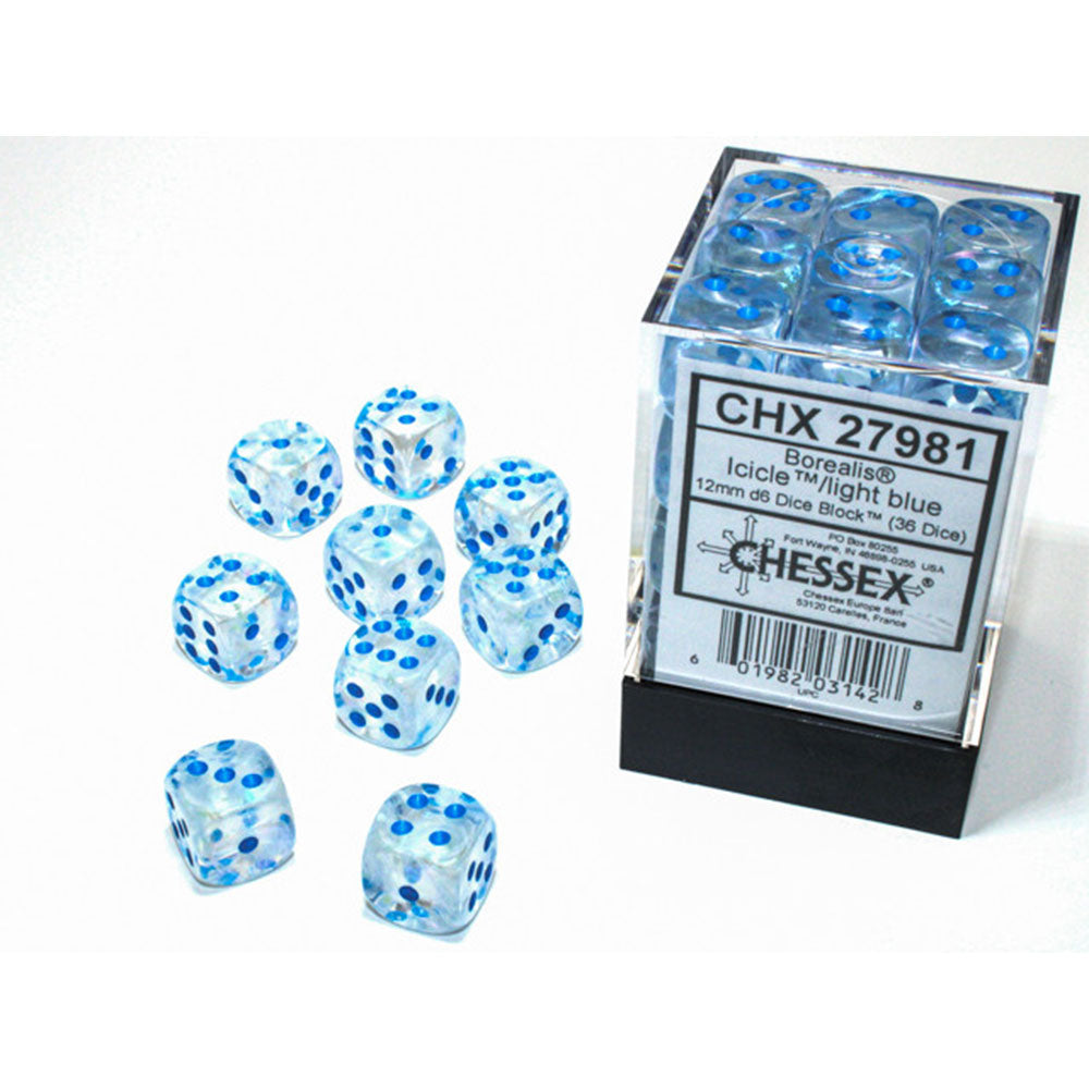 Borealis chessEx 12mm D6 DICE LUMINARY BLOCO