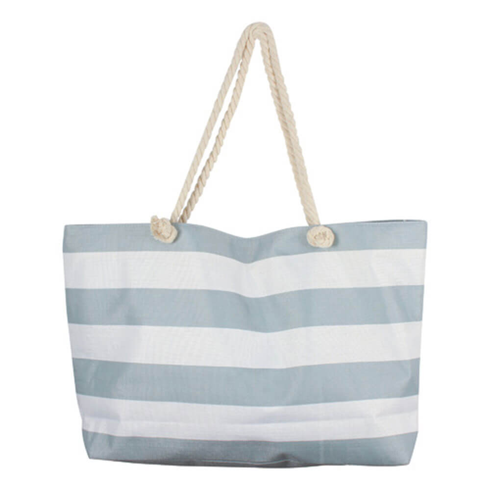 Borsa da spiaggia a strisce retrò con zip interno (70x42x15cm)