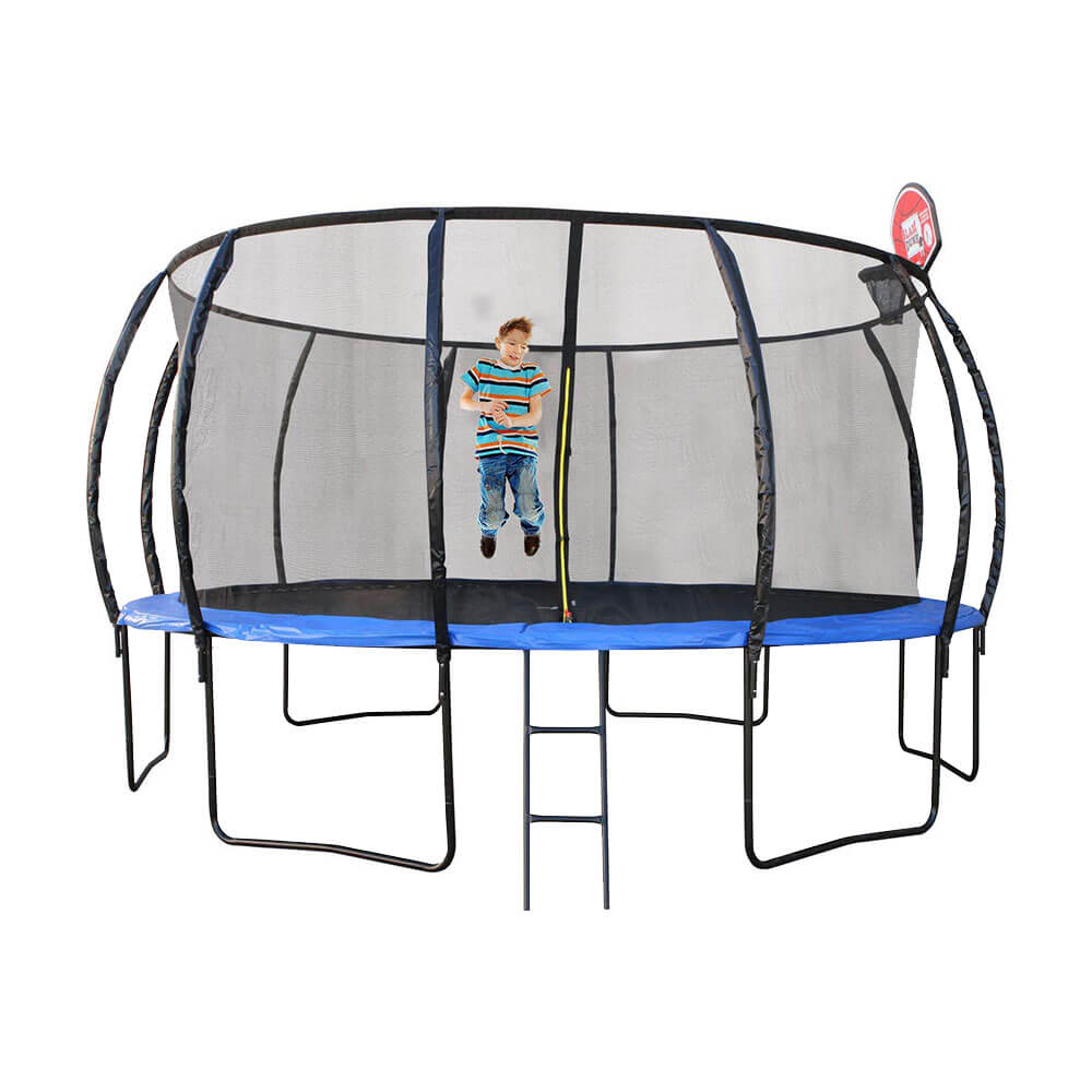 Trampoline m/ Ladder Shoe Bag & Basketball Hoop