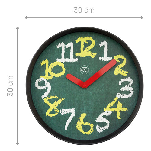 NeXtime Chalkboard Wall Clock 30cm (Green)