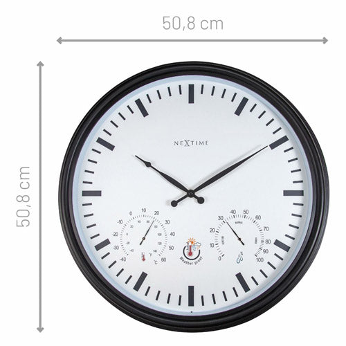 NeXtime Sunflower Outdoor Wall Clock 50.8cm (Black)