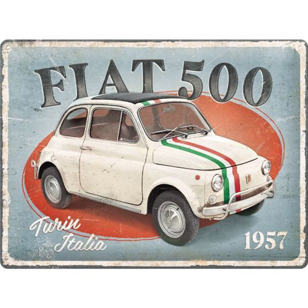 Nostalgic-Art Fiat 500 Large Sign (30x40cm)