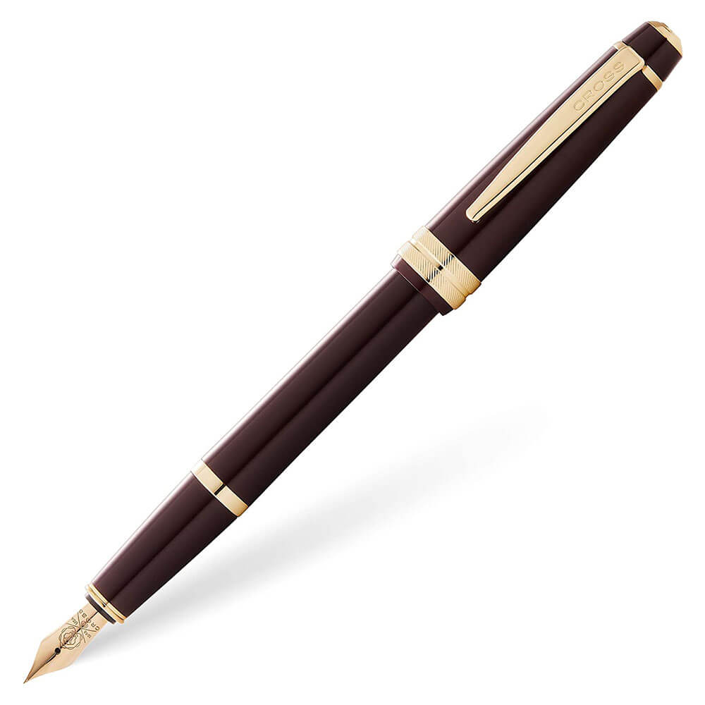 Bailey Light Gloss Fountain Pen (Burgundy Red/Gold)