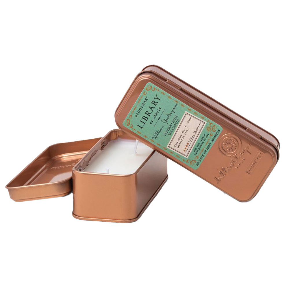 Paddywax -bibliotheek Twee Wick Travel Candle in Tin