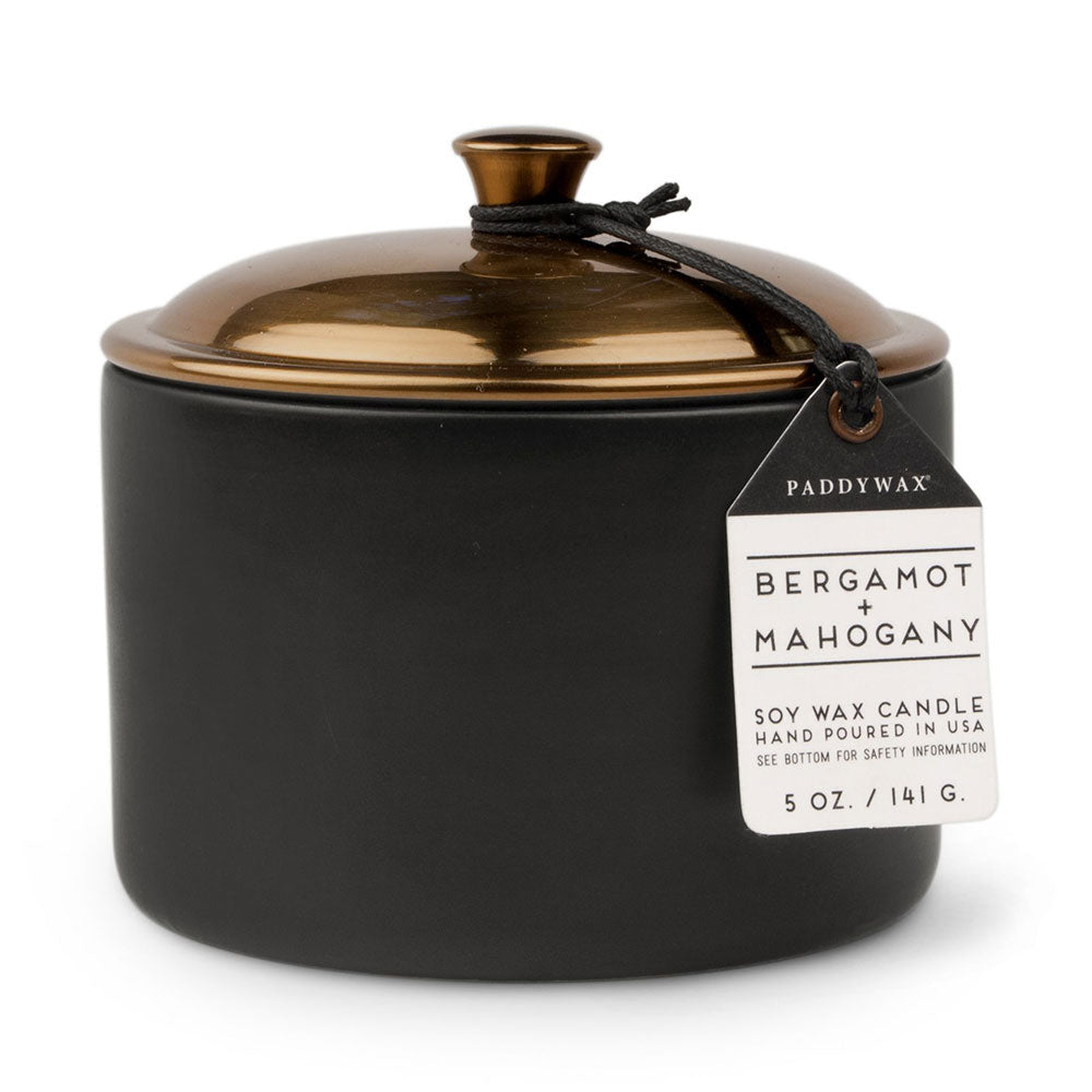 Hygge Bergamot Mahogony Candle in Ceramic (sort)