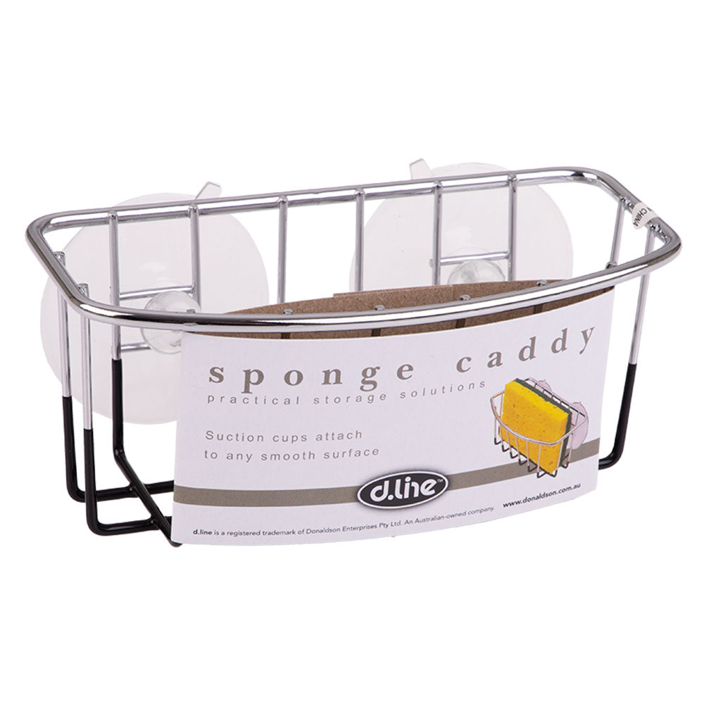 D. Line Sponge Caddy Chrome/PVC con tazas de succión