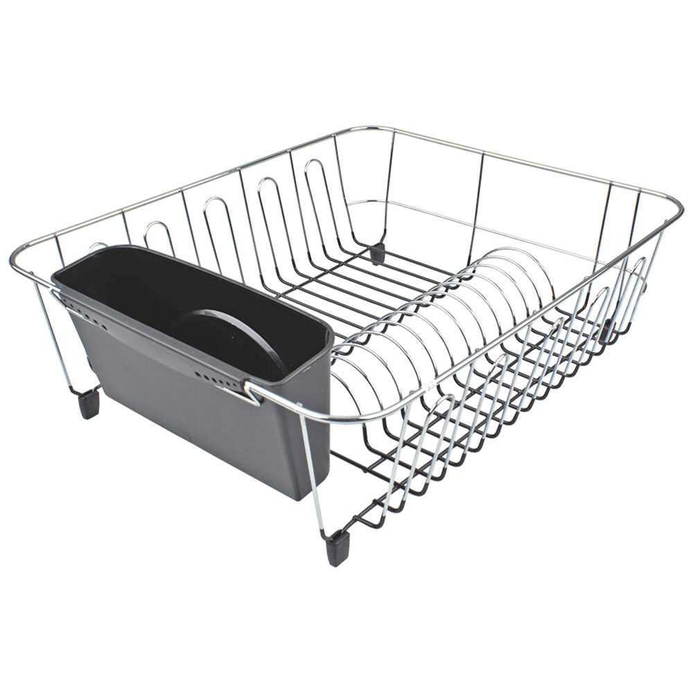 D.Line Large Dish Drainer Chrome/PVC med Caddy