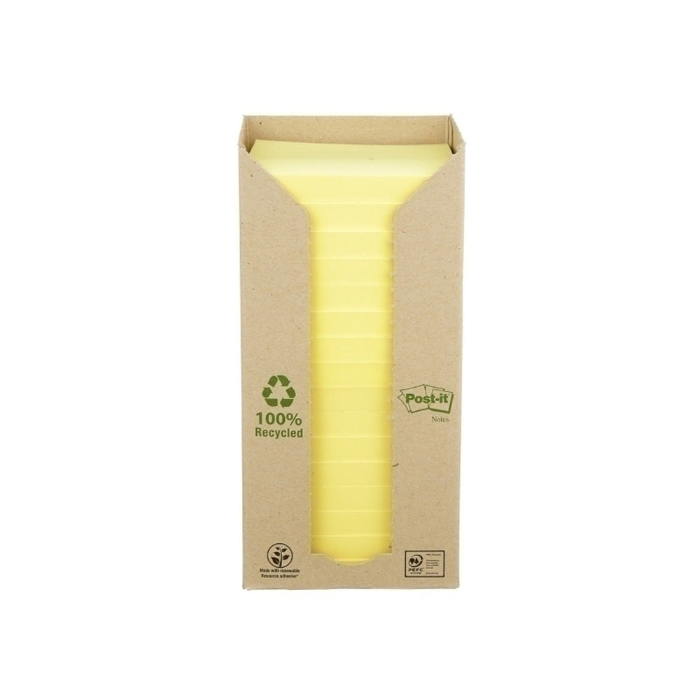 Notas recicladas post-it canary amarillo 16pk