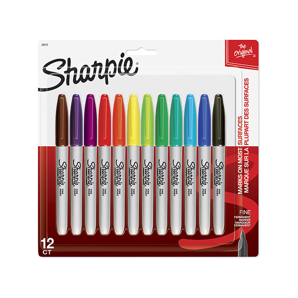 Sharpie permanent markör fin 12pk