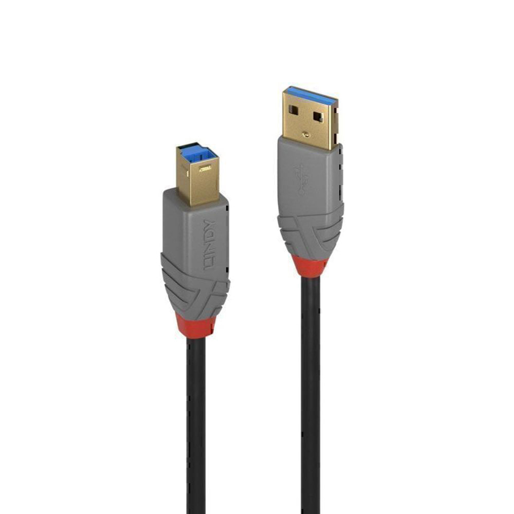 Lindy USB-A 3.0 till USB-B-kabel Anthra-linjen