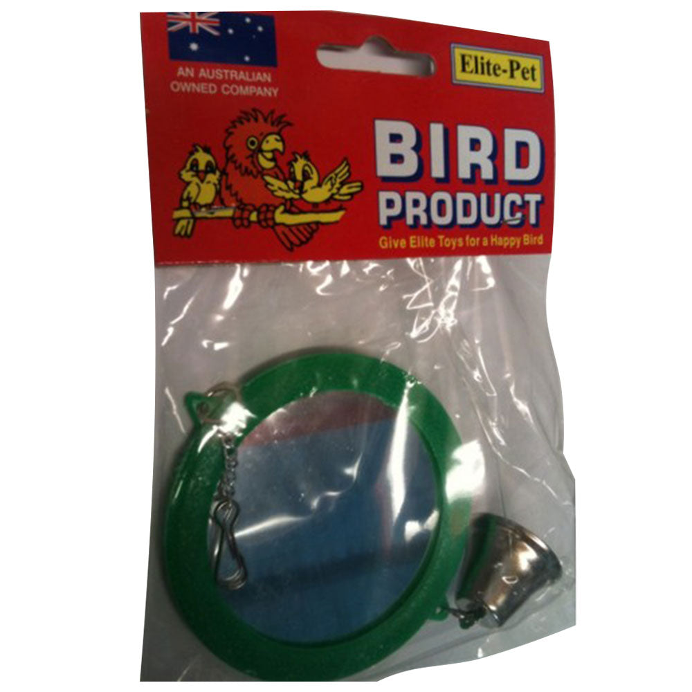 Elite Pet Round Mirror med Bell Bird Toy