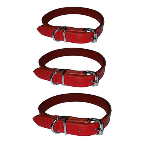 Leather Plain Collar (Red)