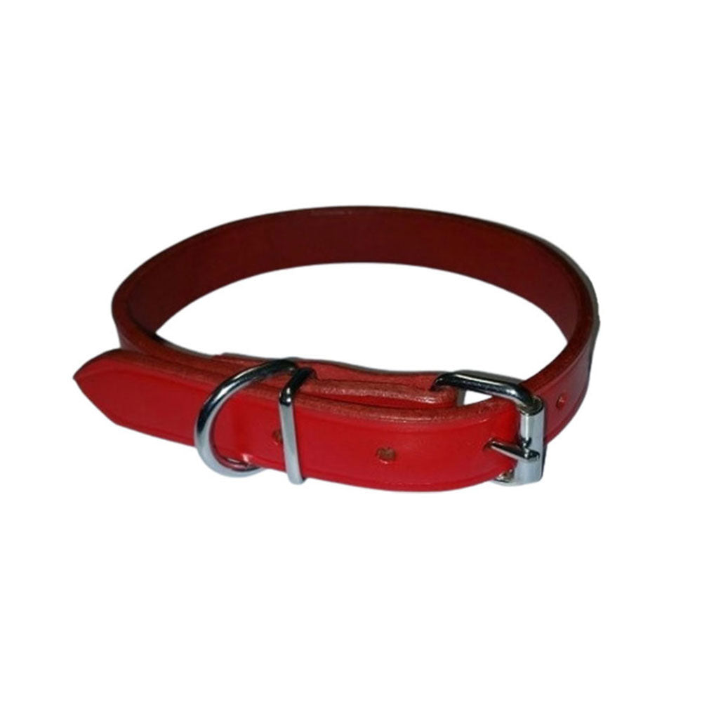 Collar semplice in pelle (rosso)