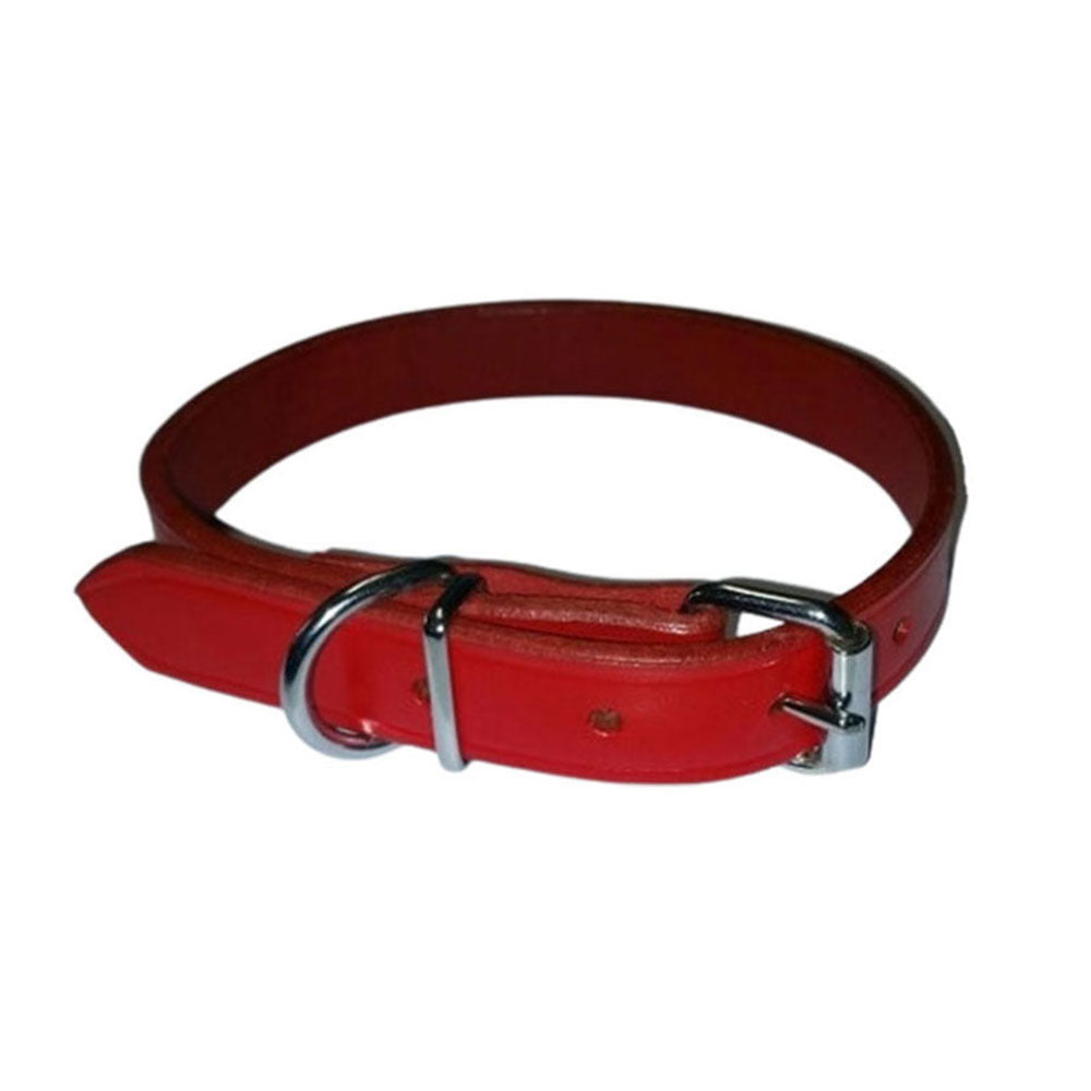 Collar semplice in pelle (rosso)