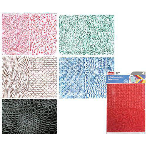 Large Texture Rubbing Plates 4pcs