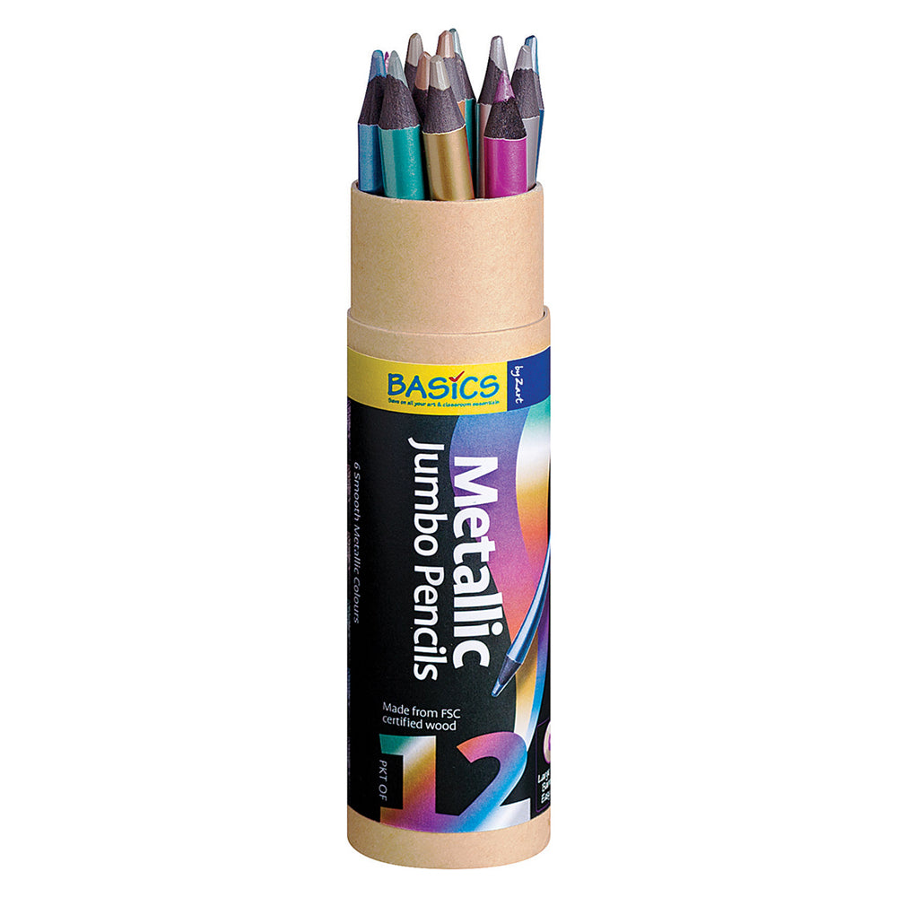 Basics Jumbo Metallic Pencils 12pk