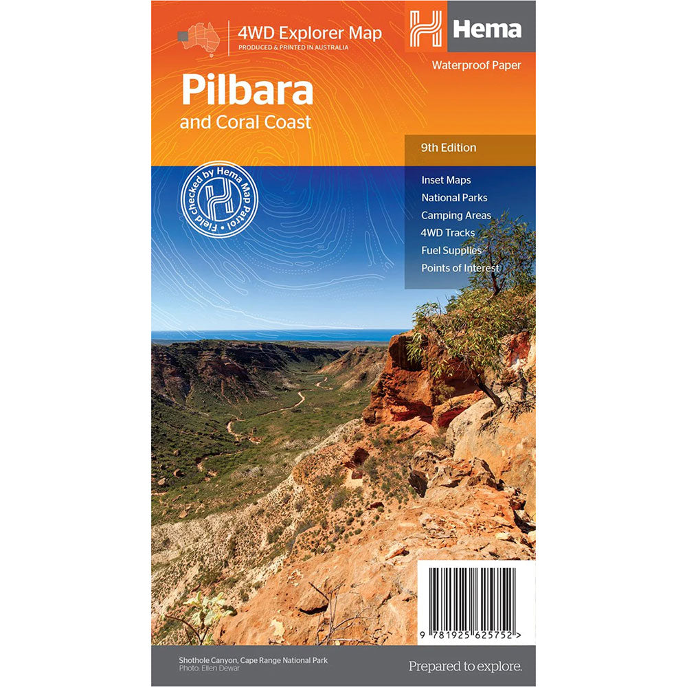 Hema Regional Waterproof Pilbara and Coral Coast Map