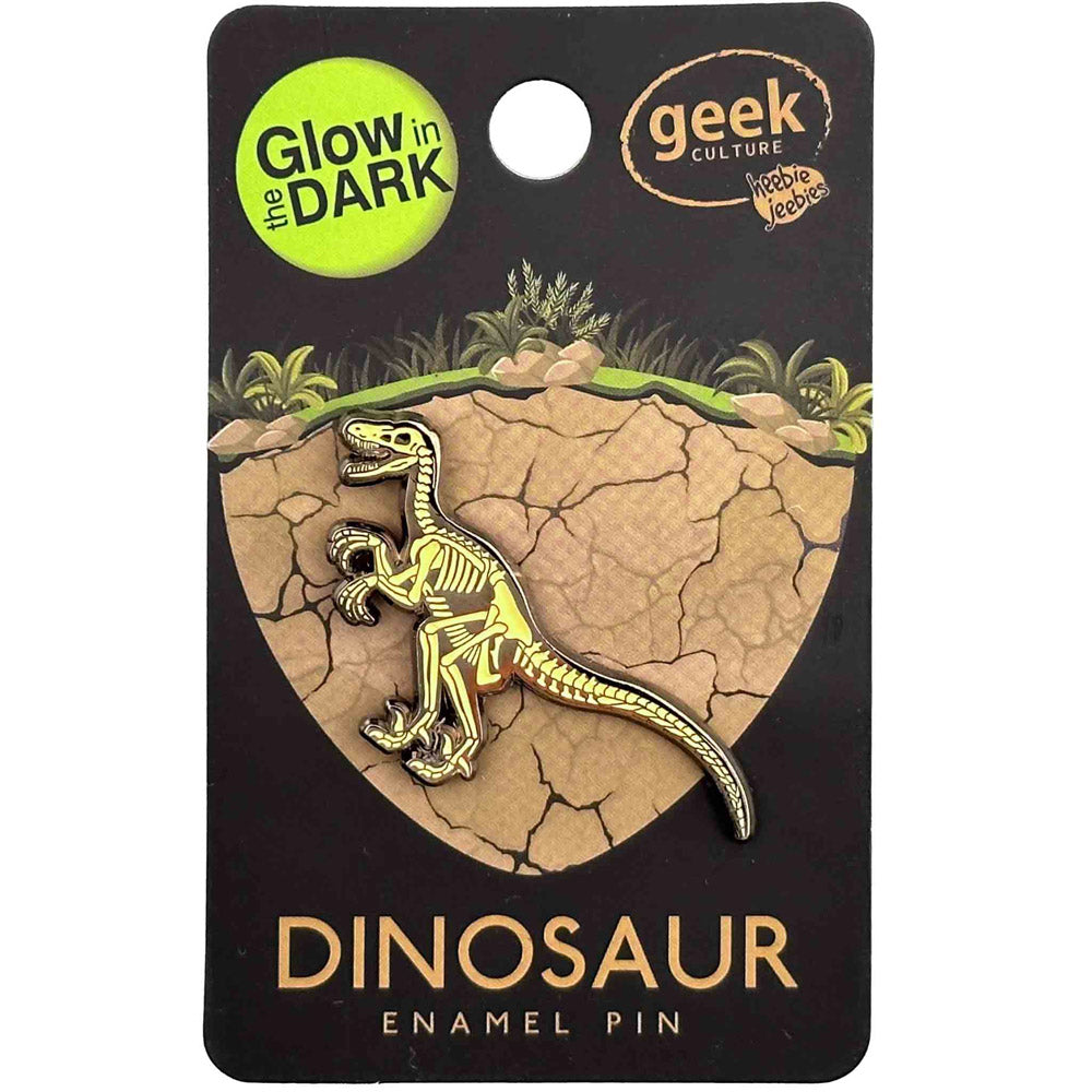 Dinosaur Skeleton Glow Enamel Pin