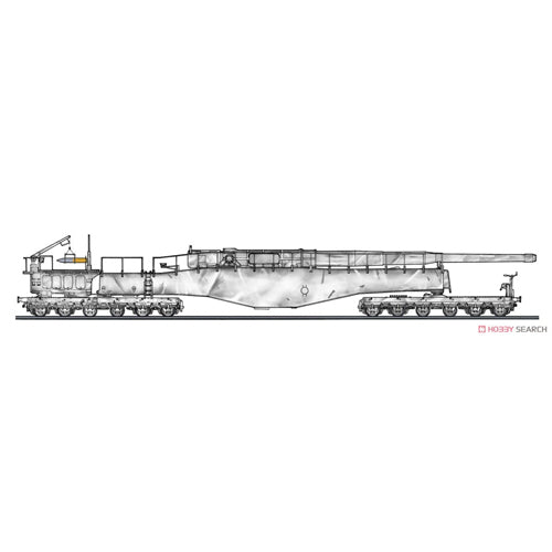 German Railway Gun K5(E) Leopold Winter Camouflage w/ Figure 1/7