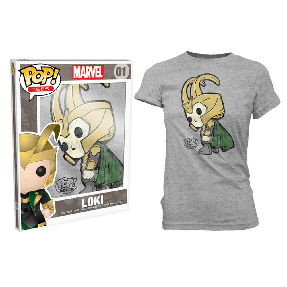 Thor Loki pop! T-shirt damski szary