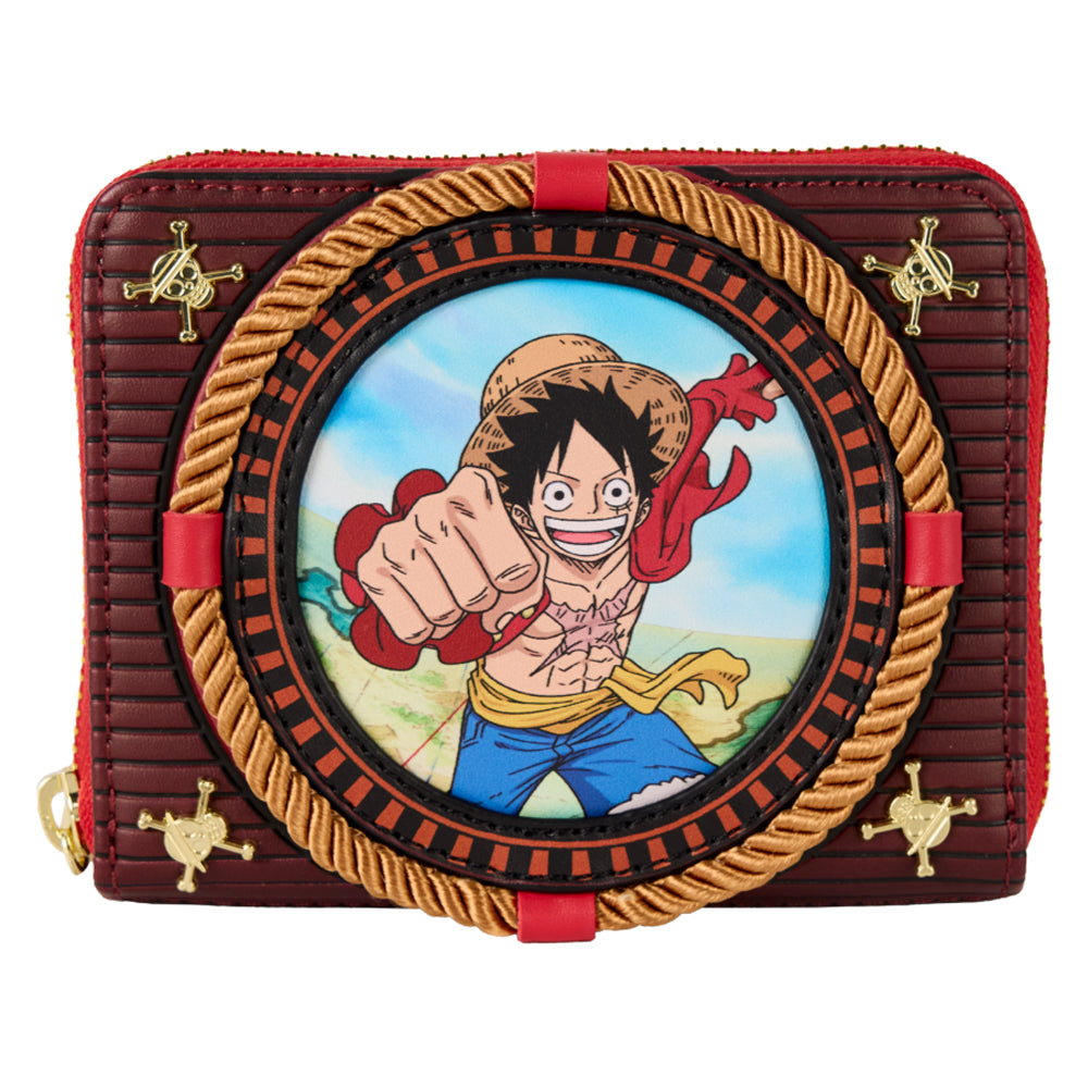 One Piece Luffy Compass Zip Around Wallet