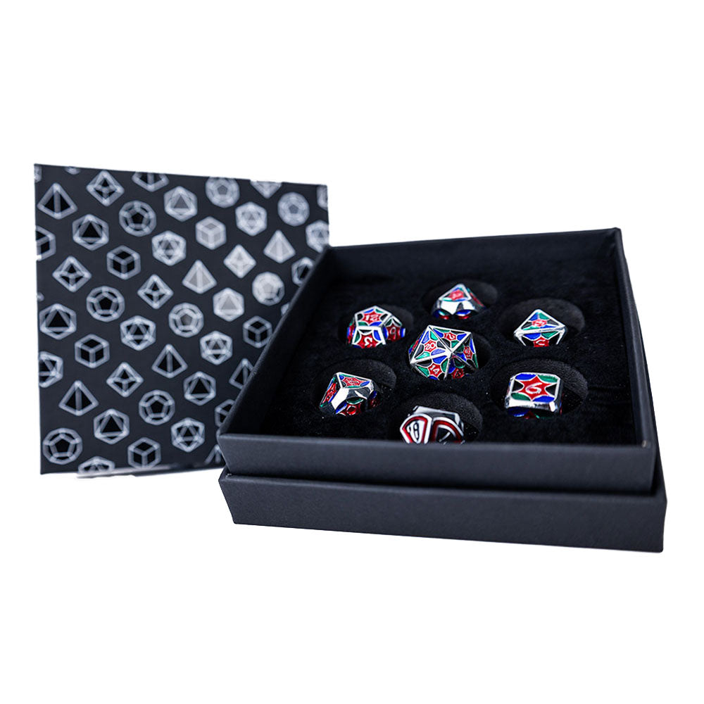 LPG Metal RPG Leadlight 4 Colour Dice Set