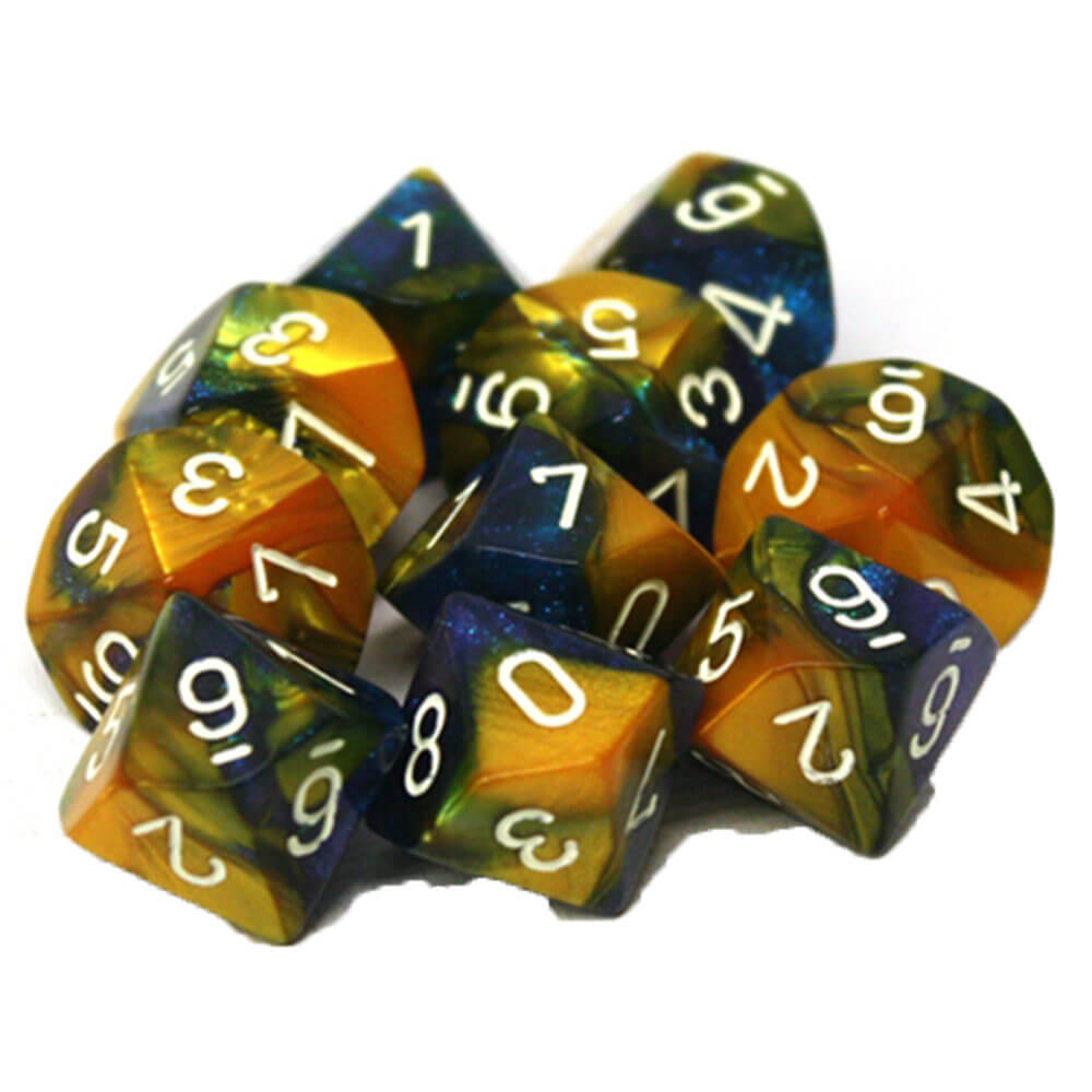 Chessex D10 Polyhedral 10-die Gemini Set