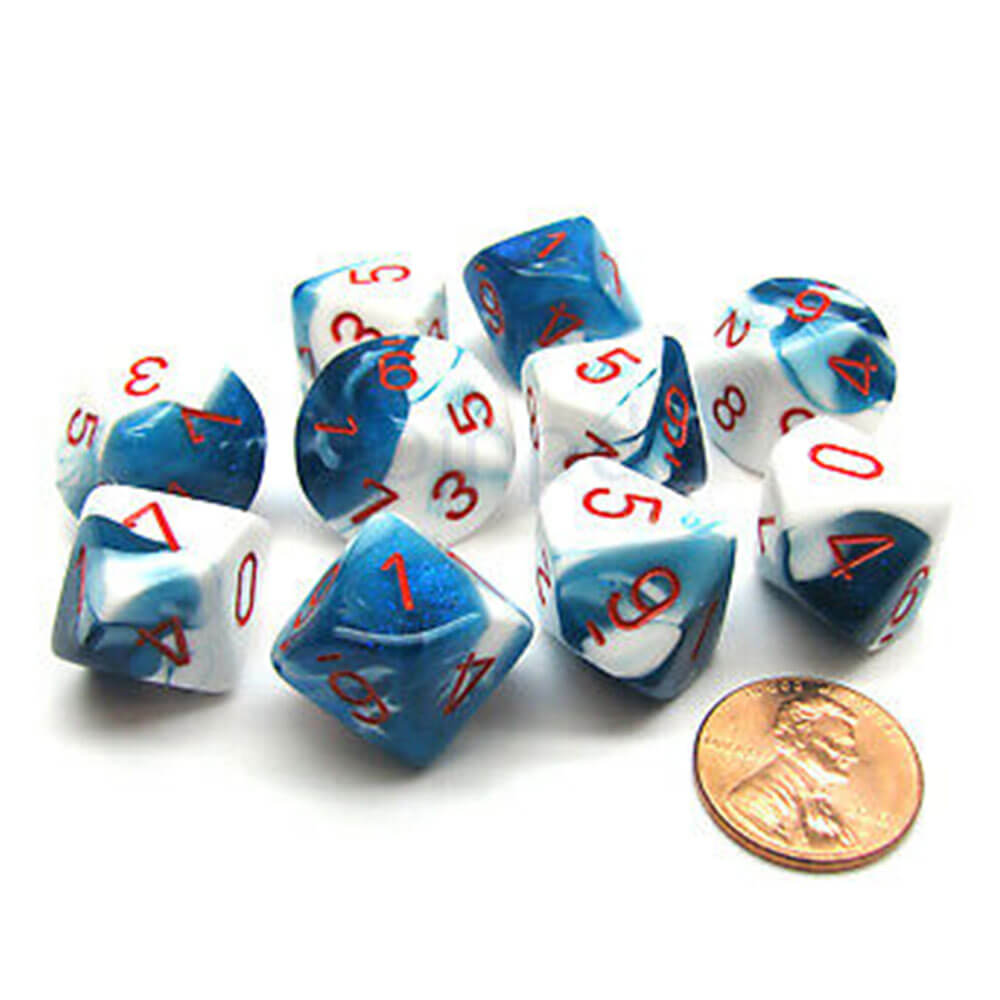 Conjunto de Gêmeos Poliússicos de 10 mortos de Chessex D10