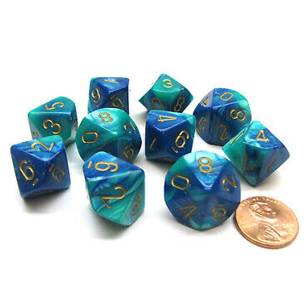 Chessex D10 Polyhedral 10-die Gemini Set