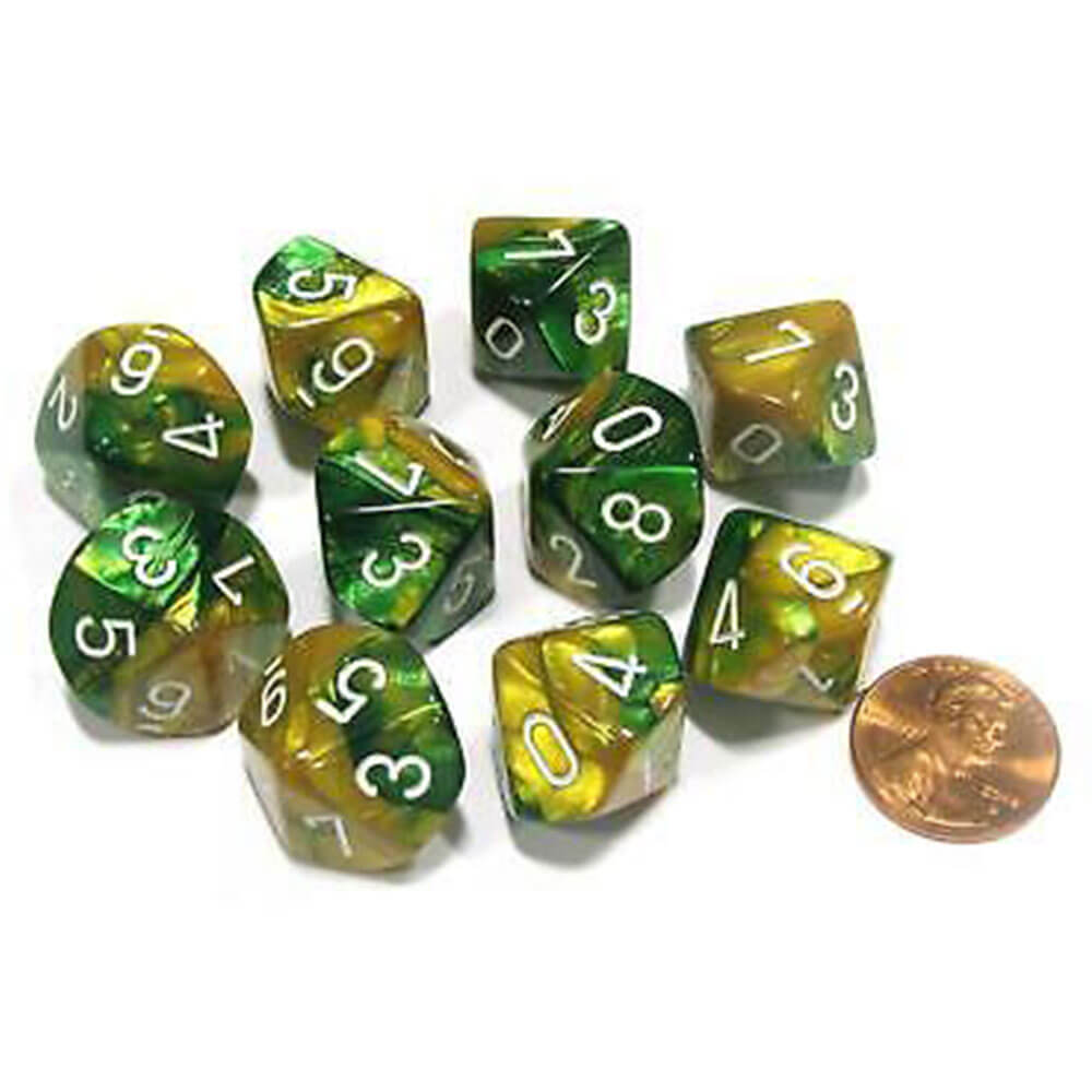 Chessex D10 Polyhedral 10-die Gemini Set