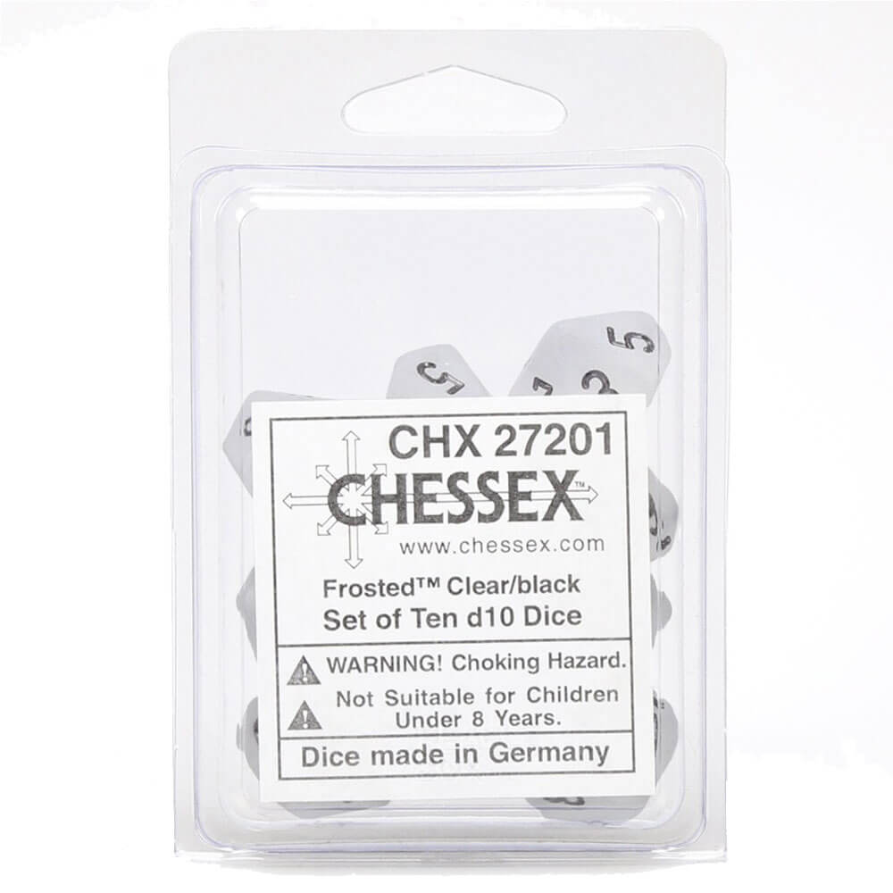 Chessex D10 Polyhedral 10-die Frosted Set