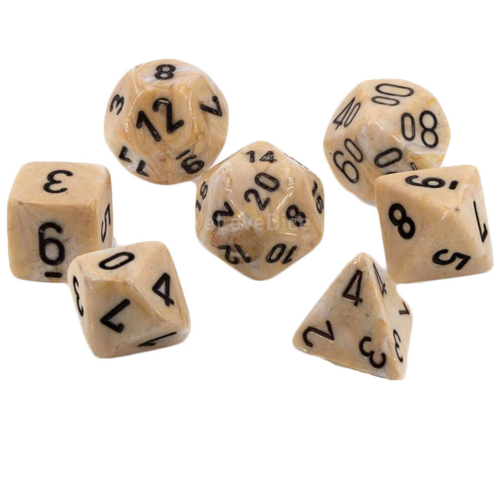 Set de mármol de 7 morbosas poliédricas de CHESSEX