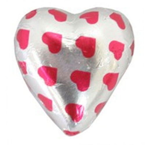 Belgian Milk Chocolate Hearts with Pink Hearts Print