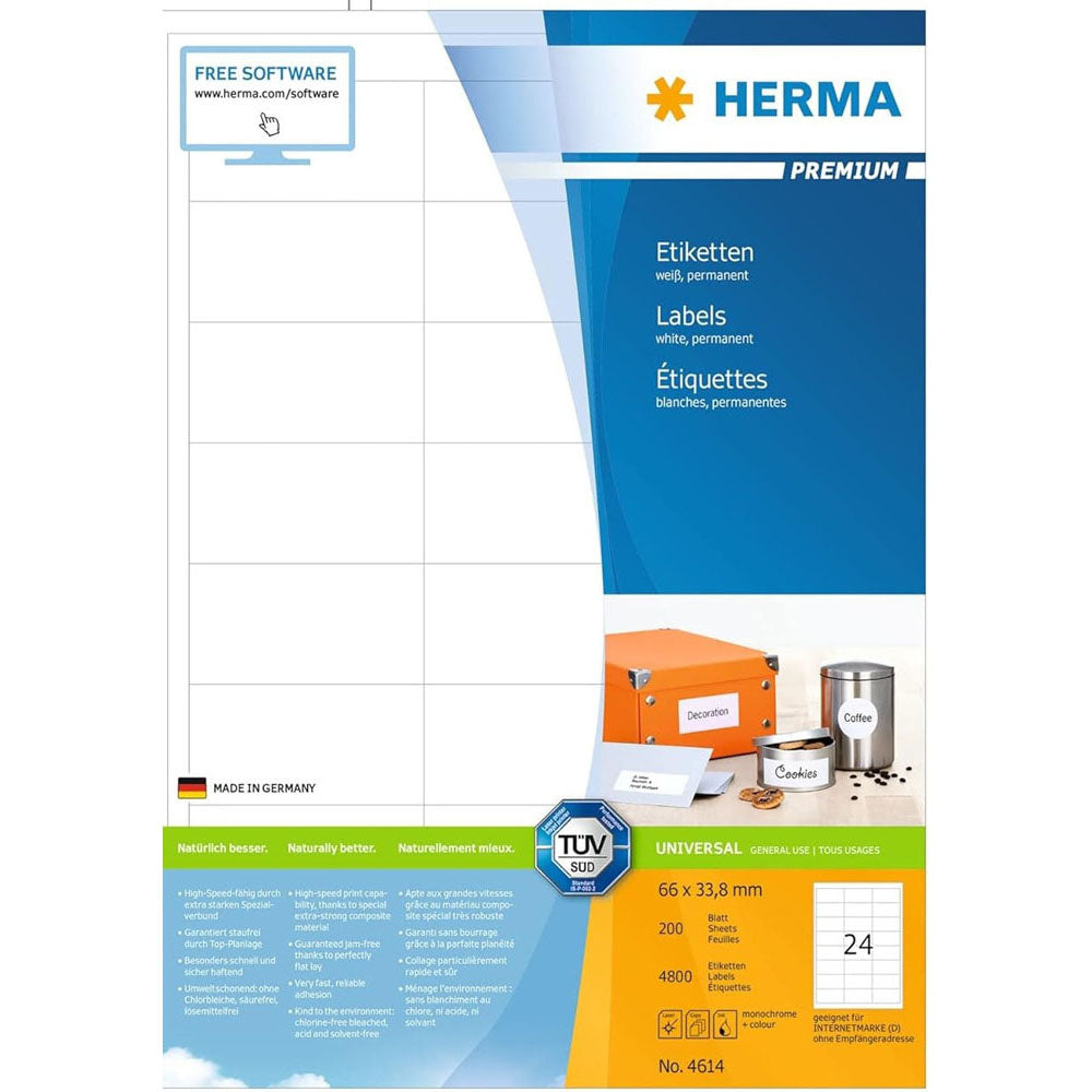 Herma Premium Labels A4 66mm 200 st