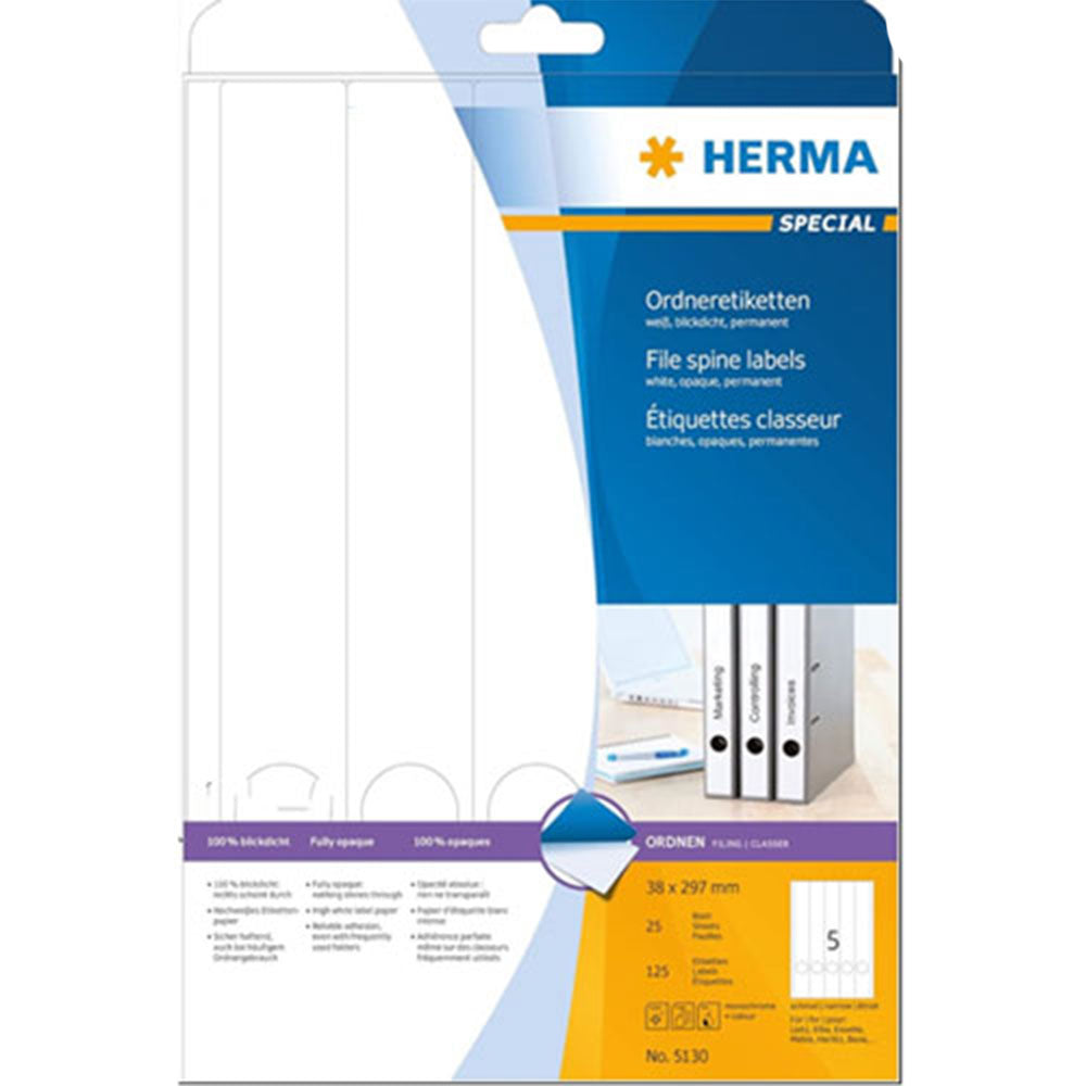 Herma File Spine Etyels A4 25pc (biały)