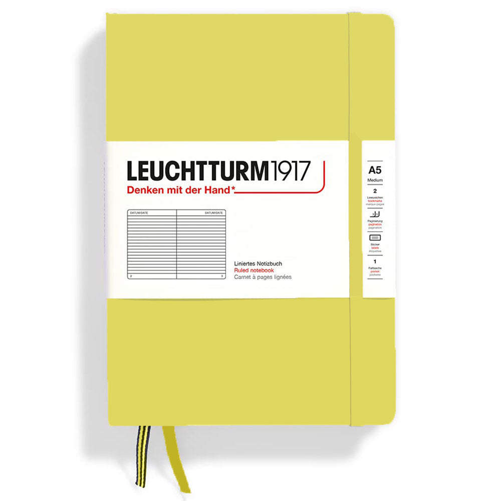 leuchtturmハードカバーはノートブックa5（黄色）を支配する