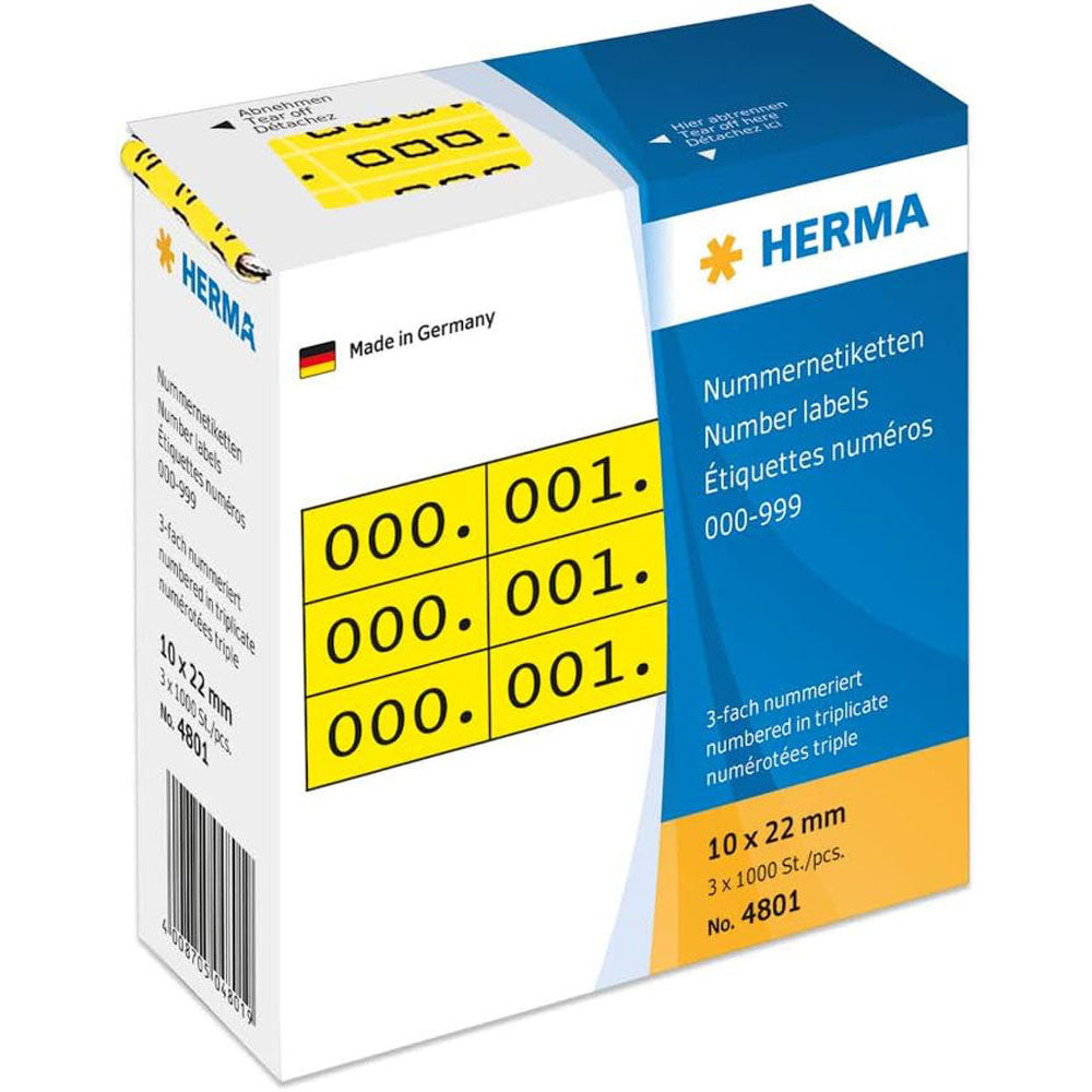 Herma Triplicate Number Etiketter 1000pc (10x22mm)