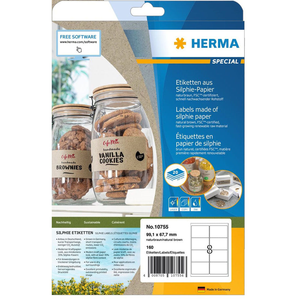 HERMA SILPHIE PAPPER LIKEL A4 20 st (Natural)