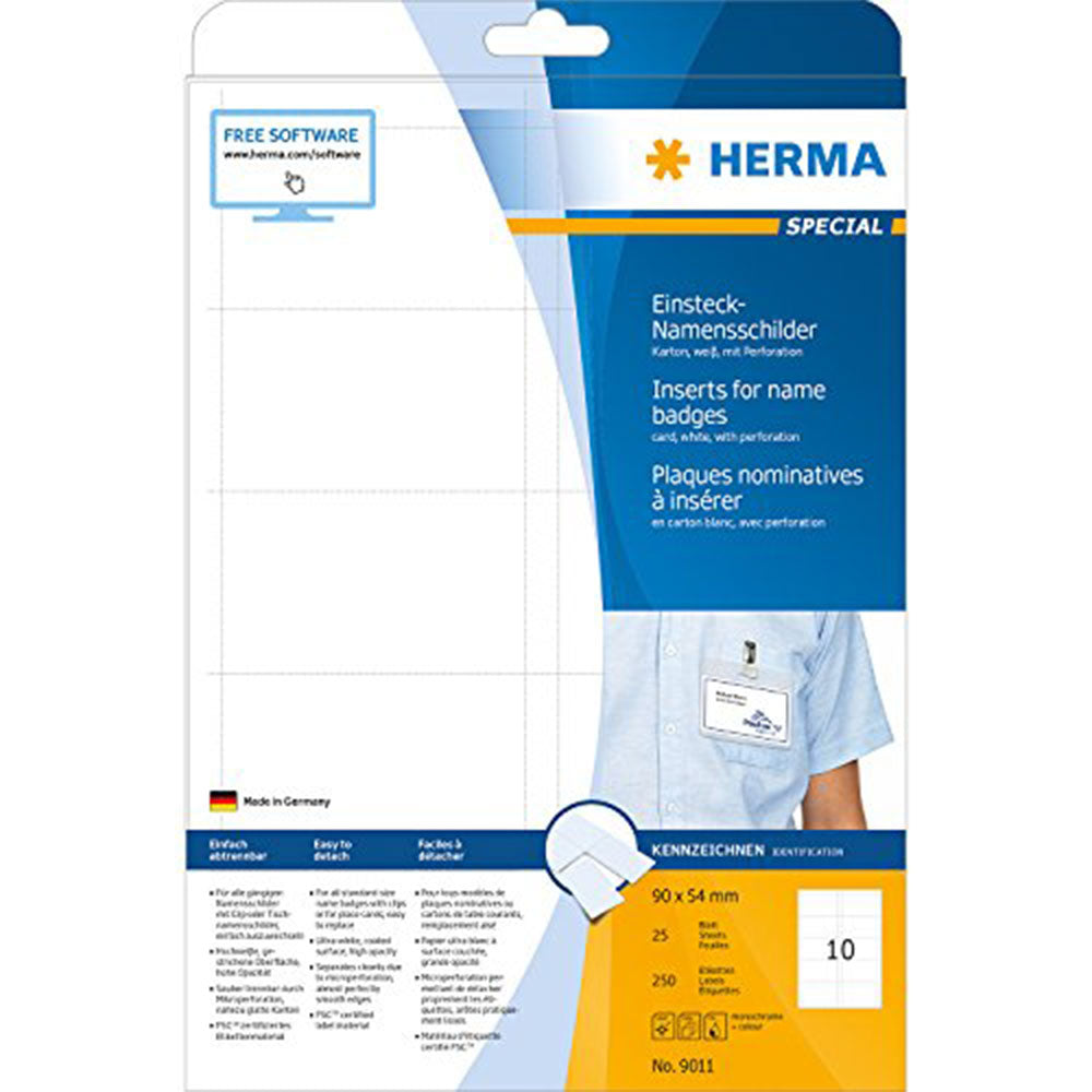 Herma Inserts for Name Badges A4 25pk